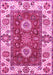 Machine Washable Abstract Pink Modern Rug, wshabs4096pnk