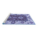 Sideview of Machine Washable Abstract Blue Modern Rug, wshabs4096blu