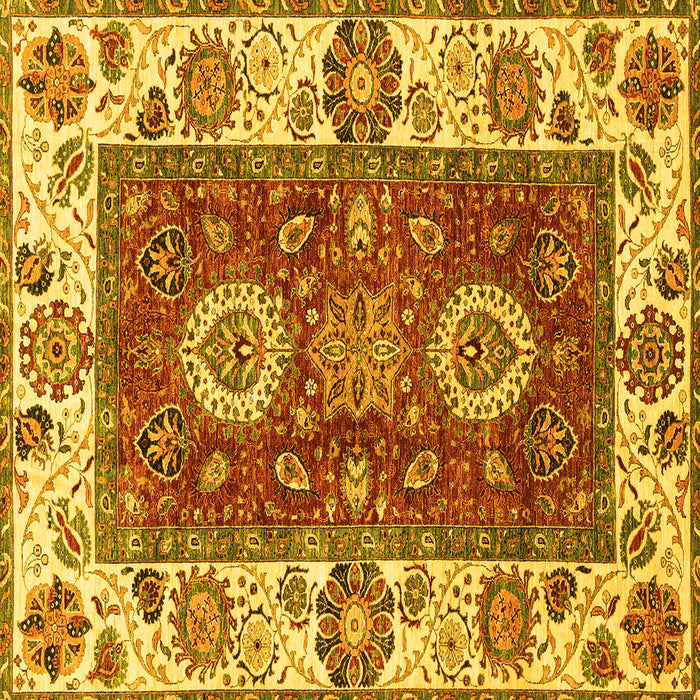 Square Abstract Yellow Modern Rug, abs4096yw