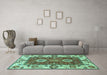 Machine Washable Abstract Turquoise Modern Area Rugs in a Living Room,, wshabs4096turq