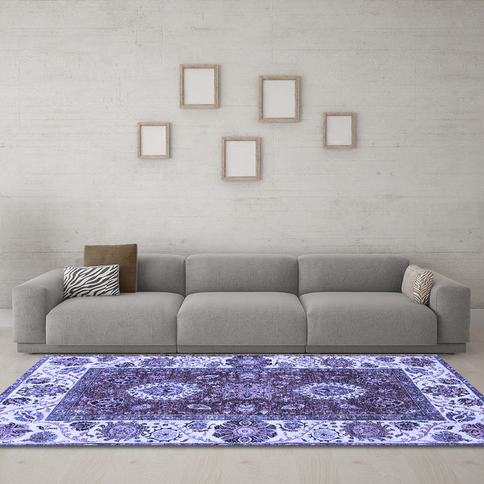 Machine Washable Abstract Blue Modern Rug in a Living Room, wshabs4096blu