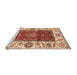 Sideview of Machine Washable Abstract Red Rug, wshabs4097