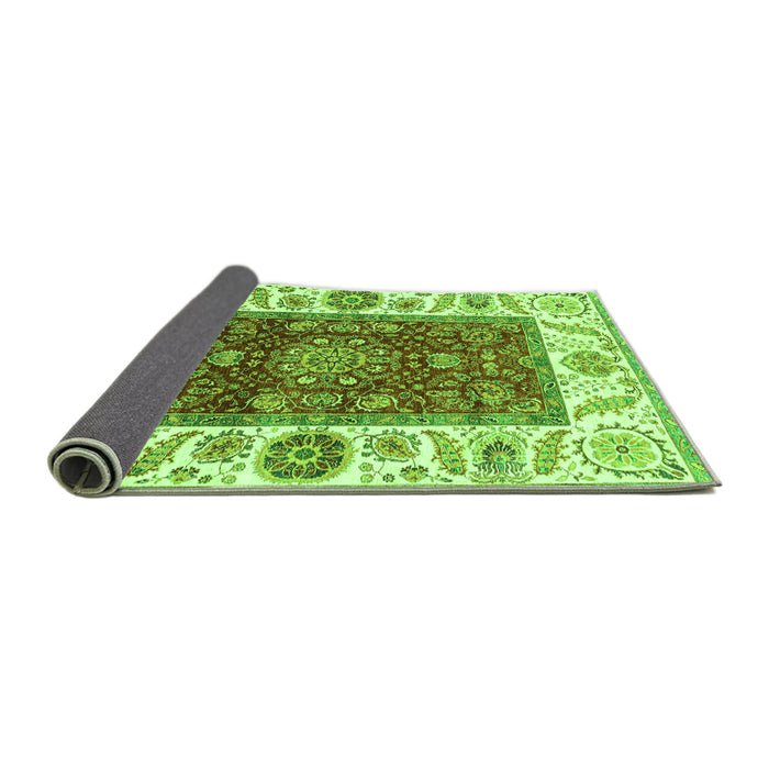 Sideview of Abstract Green Modern Rug, abs4097grn