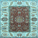 Square Abstract Light Blue Modern Rug, abs4097lblu