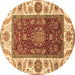 Round Machine Washable Abstract Brown Modern Rug, wshabs4097brn