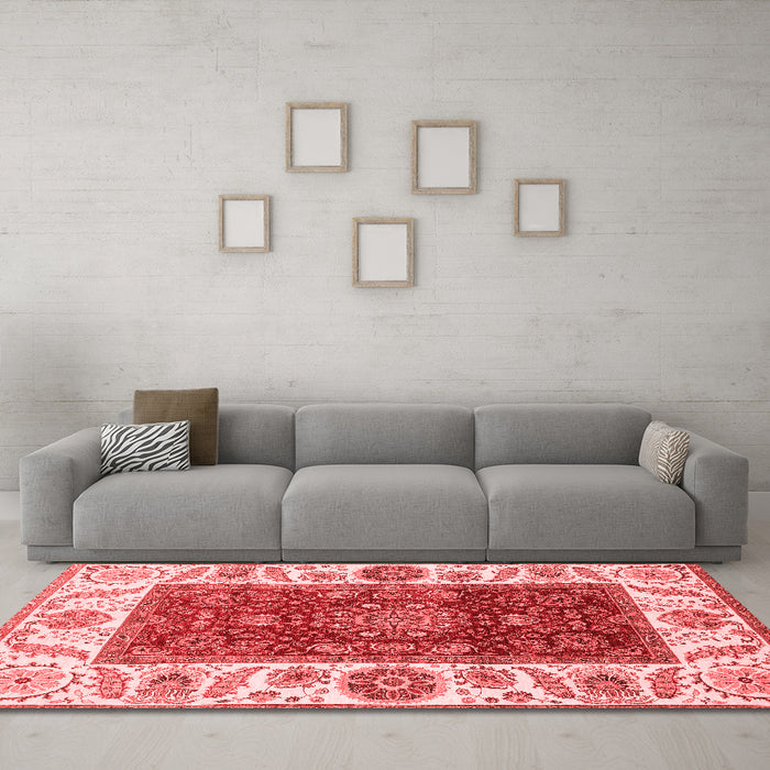 Modern Red Washable Rugs