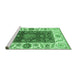 Sideview of Machine Washable Abstract Emerald Green Modern Area Rugs, wshabs4097emgrn