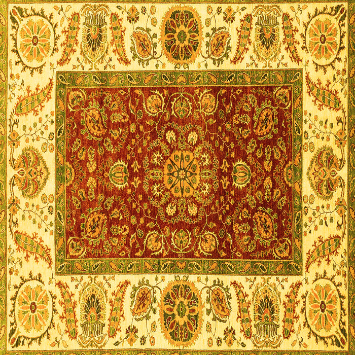 Square Abstract Yellow Modern Rug, abs4097yw