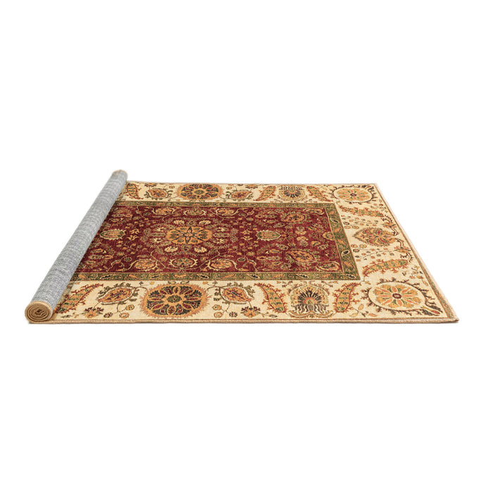 Sideview of Machine Washable Abstract Brown Modern Rug, wshabs4097brn