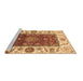 Sideview of Machine Washable Abstract Brown Modern Rug, wshabs4097brn