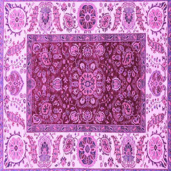 Square Machine Washable Abstract Purple Modern Area Rugs, wshabs4097pur