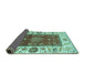 Sideview of Abstract Turquoise Modern Rug, abs4097turq