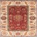 Square Abstract Red Modern Rug, abs4097