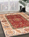 Abstract Red Modern Rug in Family Room, abs4097