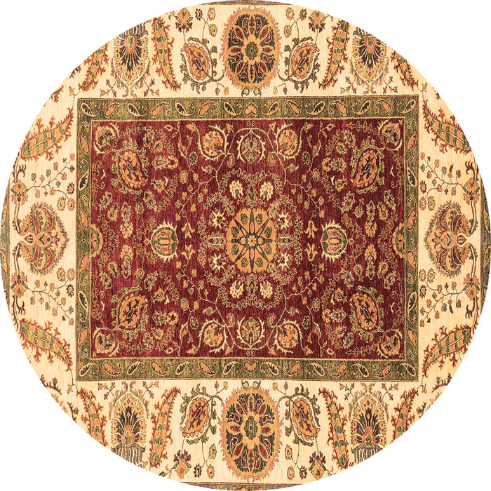 Round Abstract Brown Modern Rug, abs4097brn