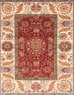 Abstract Red Modern Rug, abs4097