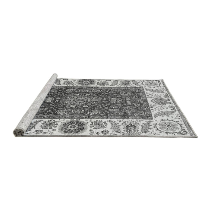 Sideview of Machine Washable Abstract Gray Modern Rug, wshabs4097gry