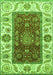 Machine Washable Abstract Green Modern Area Rugs, wshabs4097grn