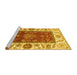 Sideview of Machine Washable Abstract Yellow Modern Rug, wshabs4097yw