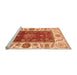 Sideview of Machine Washable Abstract Orange Modern Area Rugs, wshabs4097org