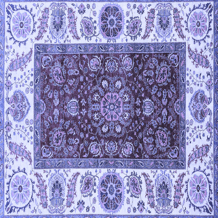 Square Abstract Blue Modern Rug, abs4097blu