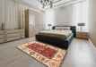 Abstract Red Modern Rug in a Bedroom, abs4097