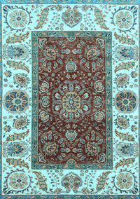 Abstract Light Blue Modern Rug, abs4097lblu