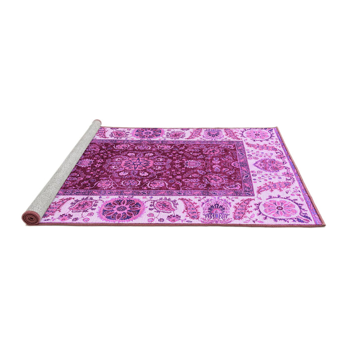 Sideview of Machine Washable Abstract Purple Modern Area Rugs, wshabs4097pur