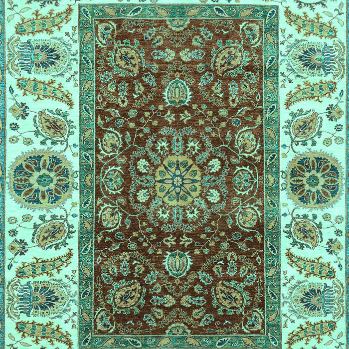 Machine Washable Abstract Turquoise Modern Area Rugs, wshabs4097turq