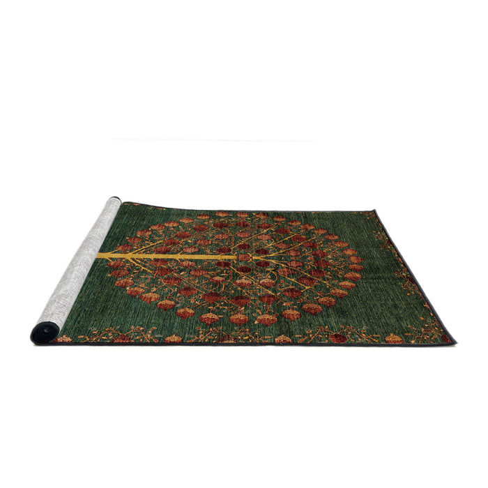 Sideview of Machine Washable Abstract Night Red Rug, wshabs4098