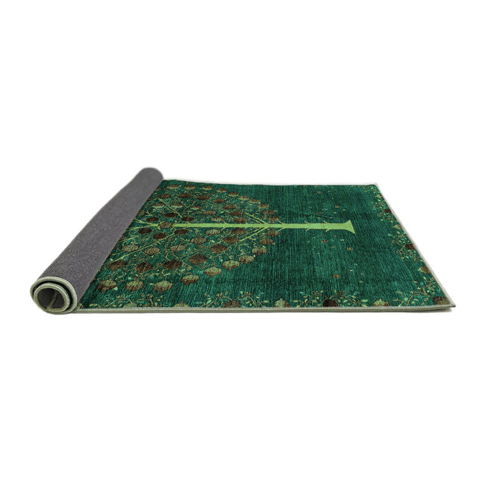 Sideview of Abstract Turquoise Modern Rug, abs4098turq