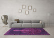 Machine Washable Abstract Purple Modern Area Rugs in a Living Room, wshabs4098pur