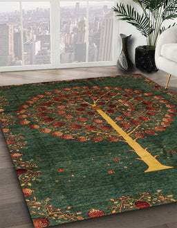 Machine Washable Abstract Night Red Rug in a Family Room, wshabs4098