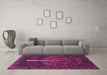 Machine Washable Abstract Pink Modern Rug in a Living Room, wshabs4098pnk