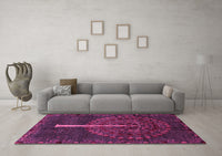 Machine Washable Abstract Pink Modern Rug, wshabs4098pnk