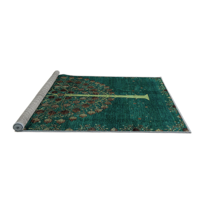 Sideview of Machine Washable Abstract Light Blue Modern Rug, wshabs4098lblu