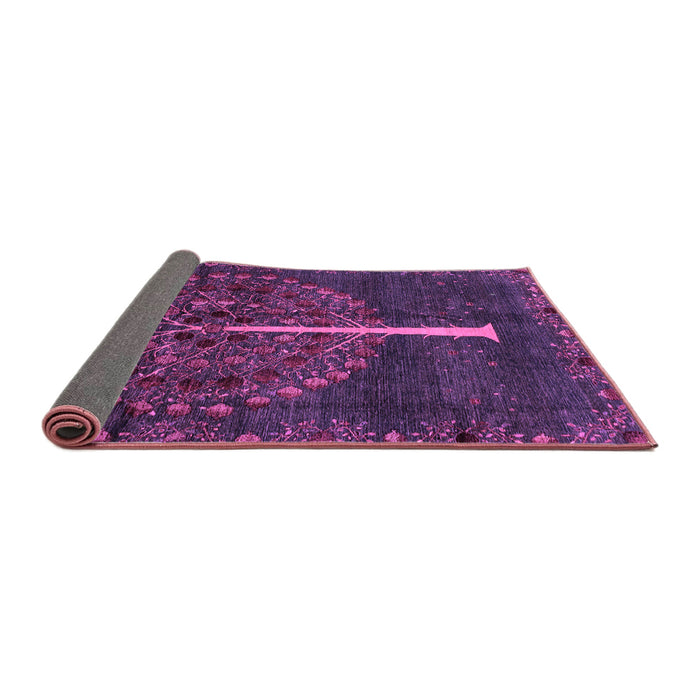 Sideview of Abstract Purple Modern Rug, abs4098pur
