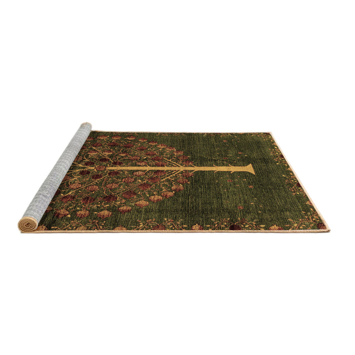 Sideview of Machine Washable Abstract Brown Modern Rug, wshabs4098brn