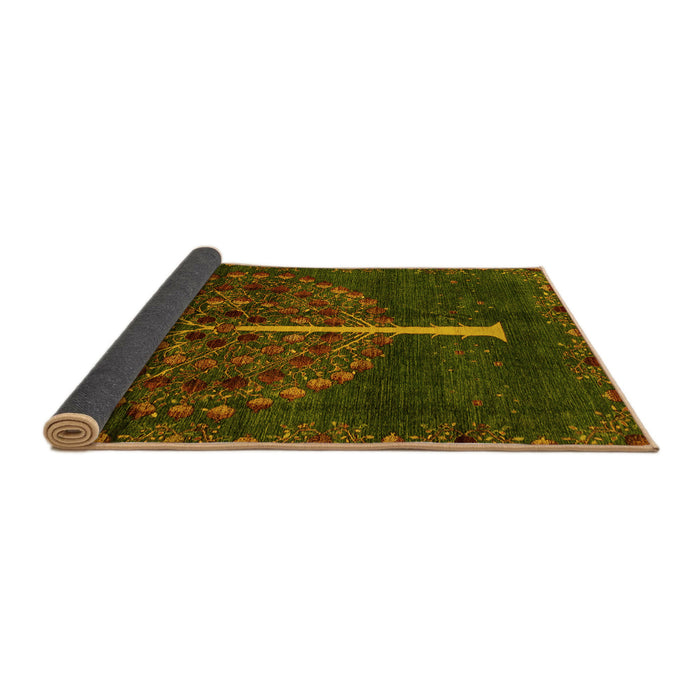 Sideview of Abstract Yellow Modern Rug, abs4098yw