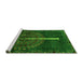 Sideview of Machine Washable Abstract Green Modern Area Rugs, wshabs4098grn