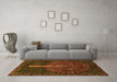 Machine Washable Abstract Orange Modern Area Rugs in a Living Room, wshabs4098org