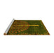 Sideview of Machine Washable Abstract Yellow Modern Rug, wshabs4098yw