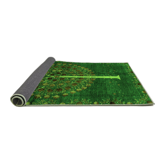 Sideview of Abstract Green Modern Rug, abs4098grn
