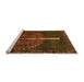 Sideview of Machine Washable Abstract Orange Modern Area Rugs, wshabs4098org