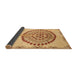 Sideview of Abstract Orange Modern Rug, abs4099