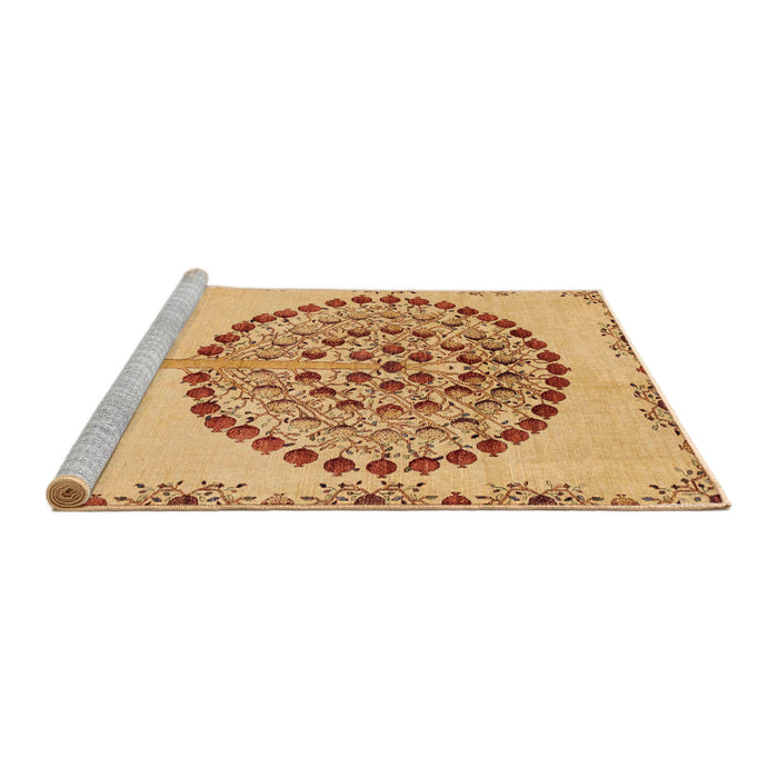 Sideview of Machine Washable Abstract Orange Rug, wshabs4099