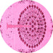 Round Abstract Pink Modern Rug, abs4099pnk