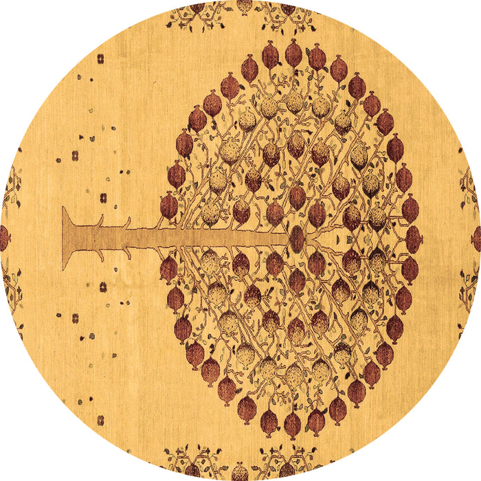 Round Abstract Brown Modern Rug, abs4099brn