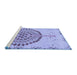 Sideview of Machine Washable Abstract Blue Modern Rug, wshabs4099blu