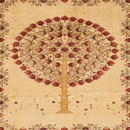 Square Machine Washable Abstract Orange Rug, wshabs4099